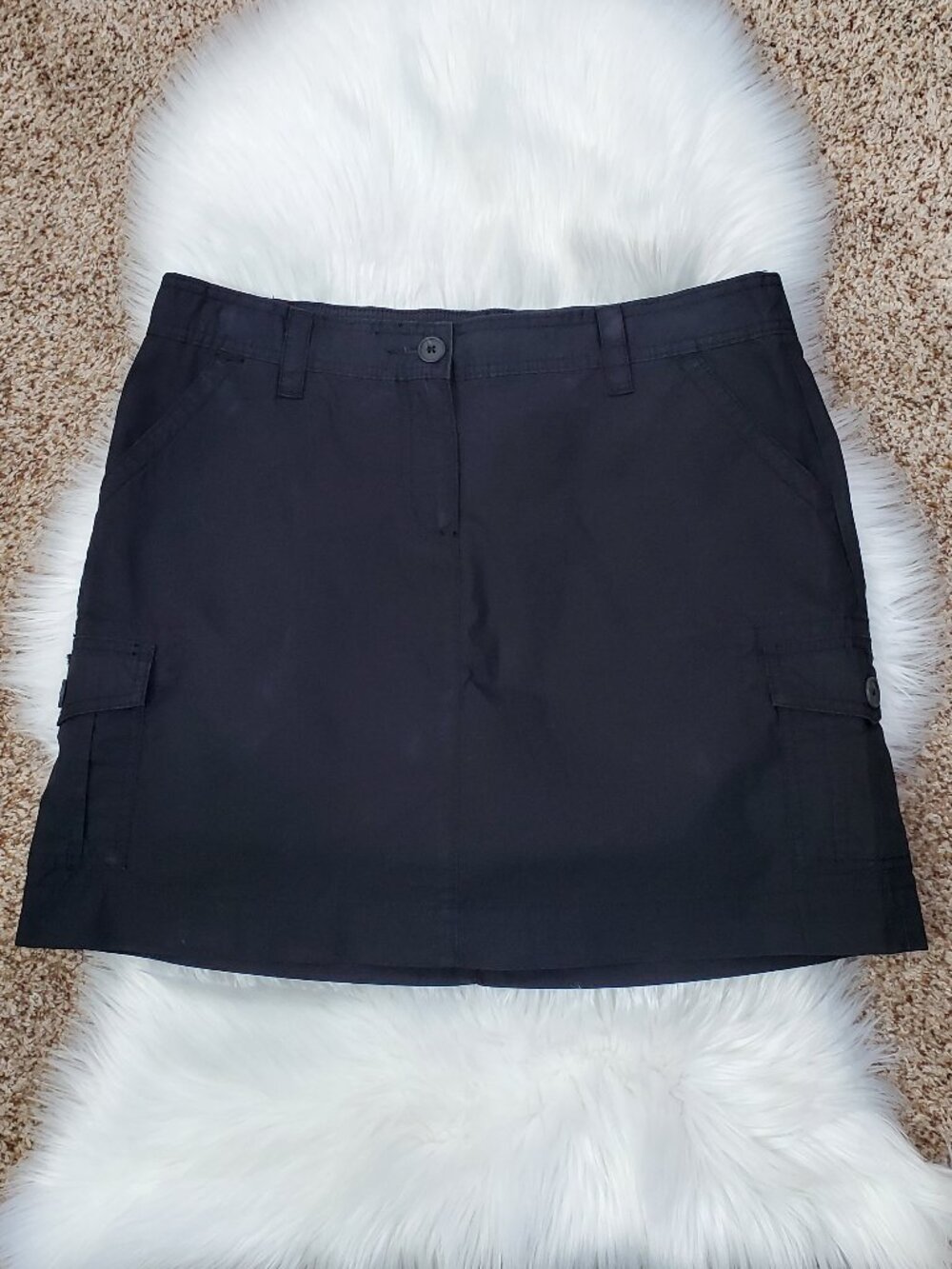 Chaus Sport Black 100% Cotton Cargo Skort Size 10